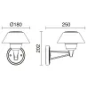 Applique murale extérieur bucket-ip65 grise 3000k 1680 lumens