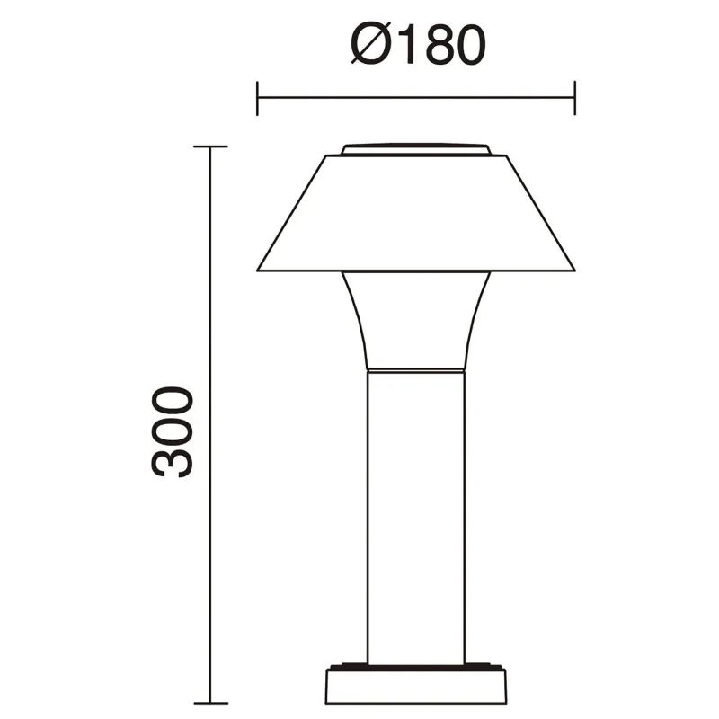 Borne extérieur 30cm-ip65 potelet gris 3000k 1680 lumens