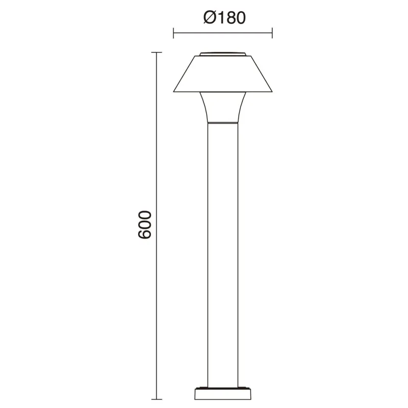Borne extérieur 60cm-ip65 potelet gris 3000k 1680 lumens