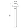 Borne extérieur 60cm-ip65 potelet gris 3000k 1680 lumens