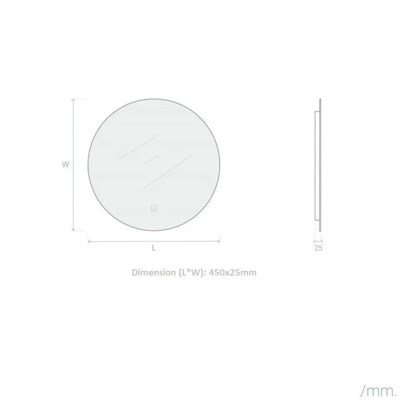 Miroir led salle de bain décoration dressing rond 45cm ip44