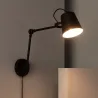 Applique murale noire culot e14 effet retro métal noir