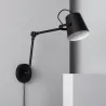 Applique murale noire culot e14 effet retro métal noir
