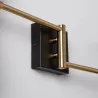 Applique murale noire double tetes culot e27 métal noir et doré
