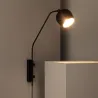 Applique murale noire 1 tetes orientable culot e14 métal noir