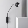 Applique murale noire 1 tetes orientable culot e14 métal noir