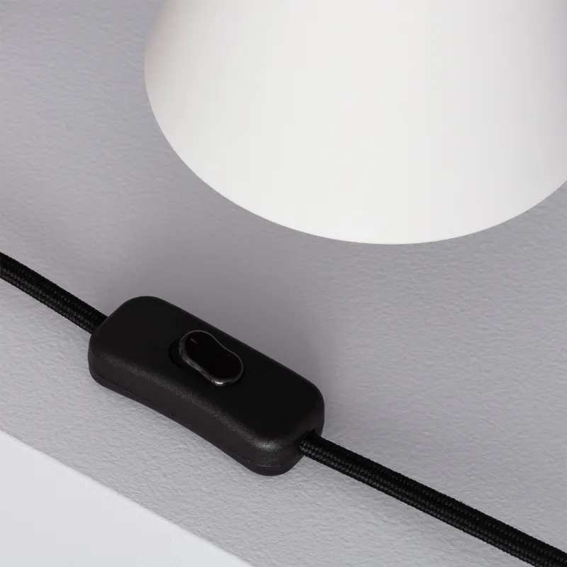 Applique murale support bois et métal noir culot e27
