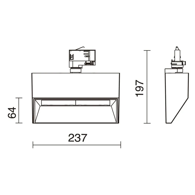 Projecteur sur rail blanc FALL 50w-3000k-3500k-4000k