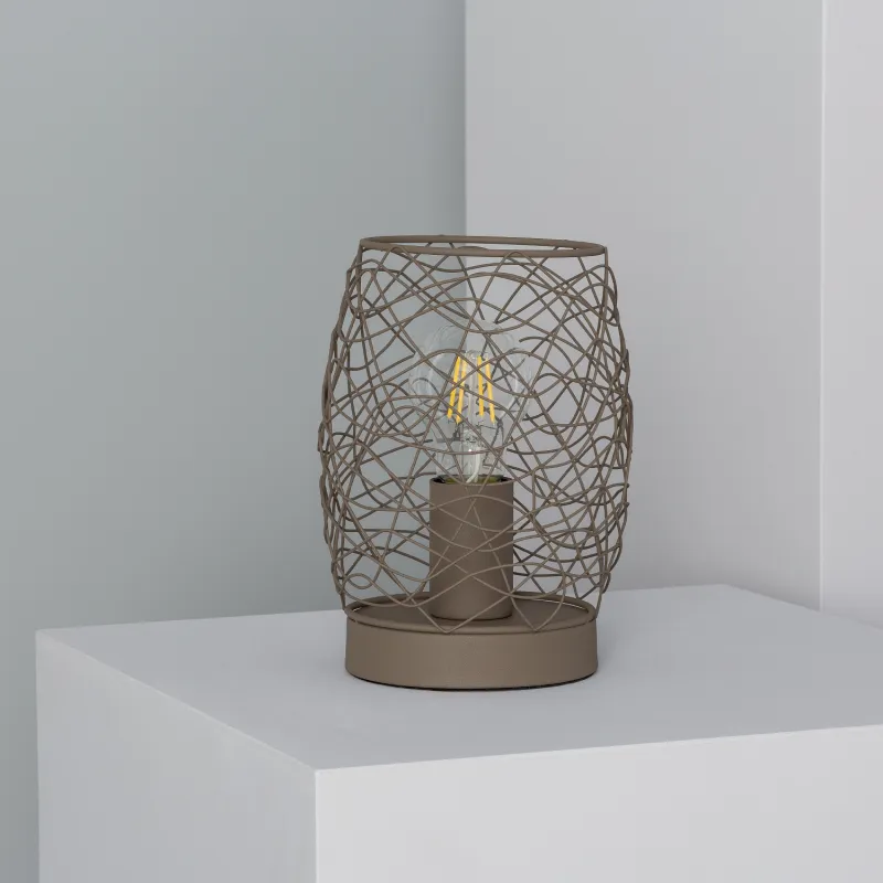 lampe de table verte culot e27 style cage