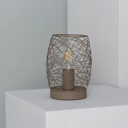 lampe de table verte culot e27 style cage