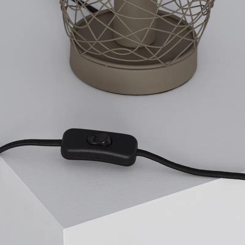 lampe de table verte culot e27 style cage