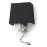 Applique murale liseuse FIRENZE E2723W+LED3W1int.2USB Niq.sat