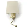 Applique murale liseuse FIRENZE E2723W+LED3W1int.2USB Or mat