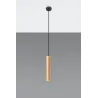 Suspension LINO, acier/bois, noir/naturel, GU10 - Pas cher