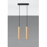 Suspension LINO 2, acier/bois, noir/naturel, GU10 - Pas cher