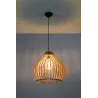 Suspension APRILLA bois naturel/PVC, noir, E27 - Pas cher
