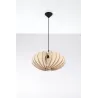 Suspension SOPHIA bois naturel/PVC, noir, E27 - Pas cher