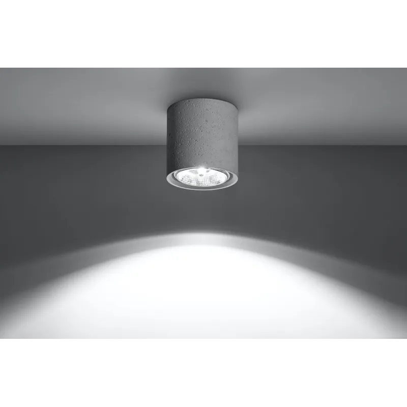 Plafonnier CULLO, béton gris, GU10 - Pas cher
