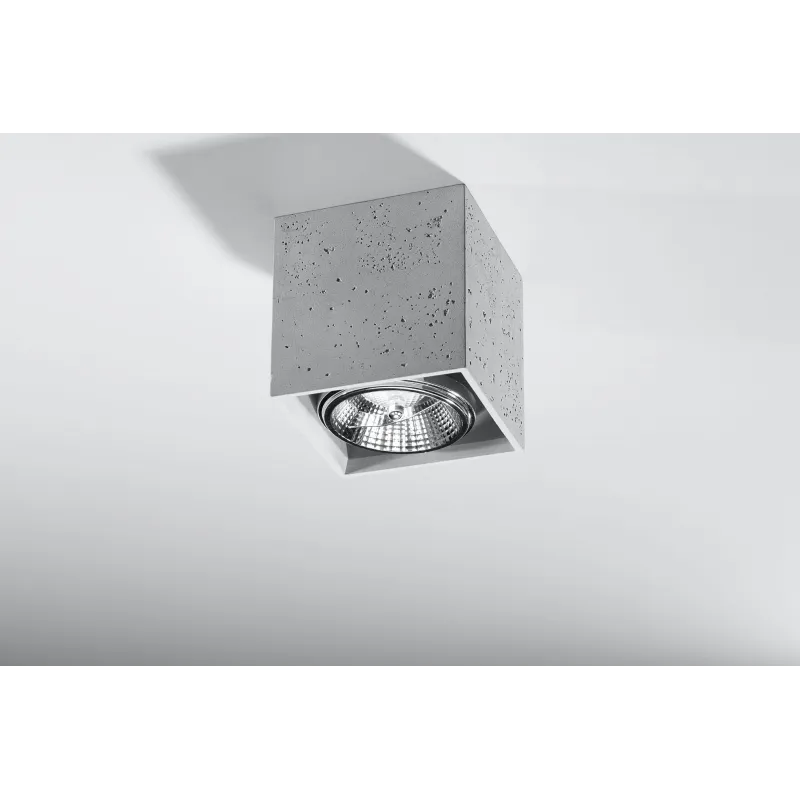 Plafonnier VALDE, béton gris, GU10 - Pas cher