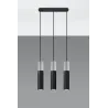 Suspension BORGIO 3, acier/béton, noir/gris, GU10 - Pas cher