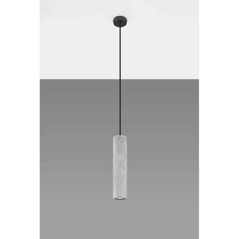 Suspension LUVO 1, acier/béton, noir/gris, GU10 - Pas cher