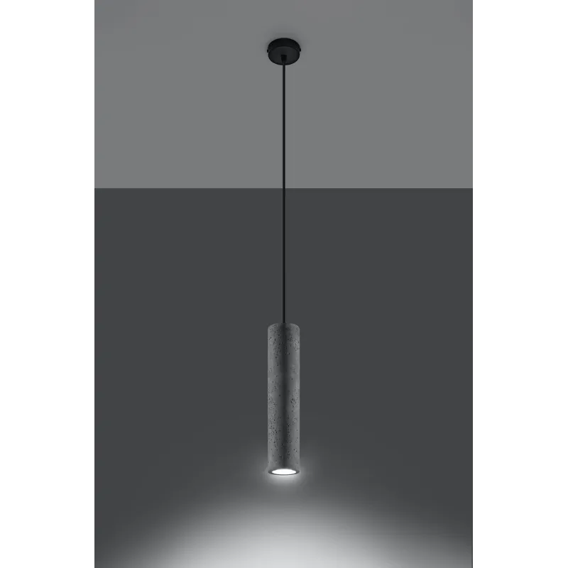 Suspension LUVO 1, acier/béton, noir/gris, GU10 - Pas cher