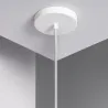 Plafonnier suspension rotin culot e27 fixation câble blanc