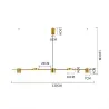 Suspension tube métal luminaire suspendu doré cinq têtes 30w 4000k