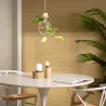 Suspension forme ampoule vase verre culot e27 base bois