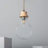 Suspension forme ampoule vase verre culot e27 base bois