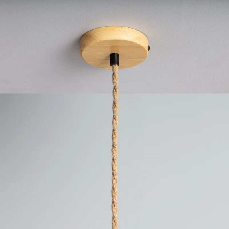 Suspension forme ampoule vase verre culot e27 base bois