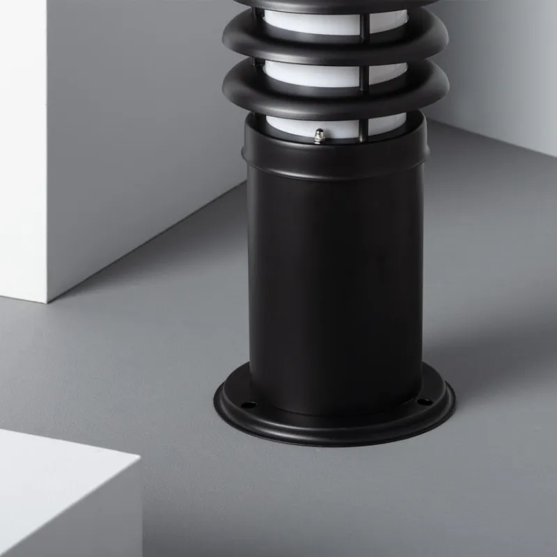Borne potelet 40cm a fixer ip54 jardin noire culot e27