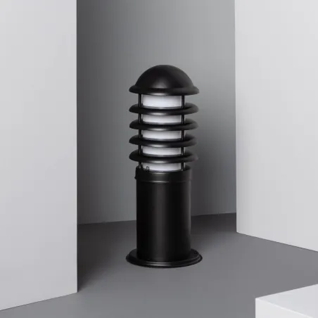 Borne potelet 40cm a fixer ip54 jardin noire culot e27