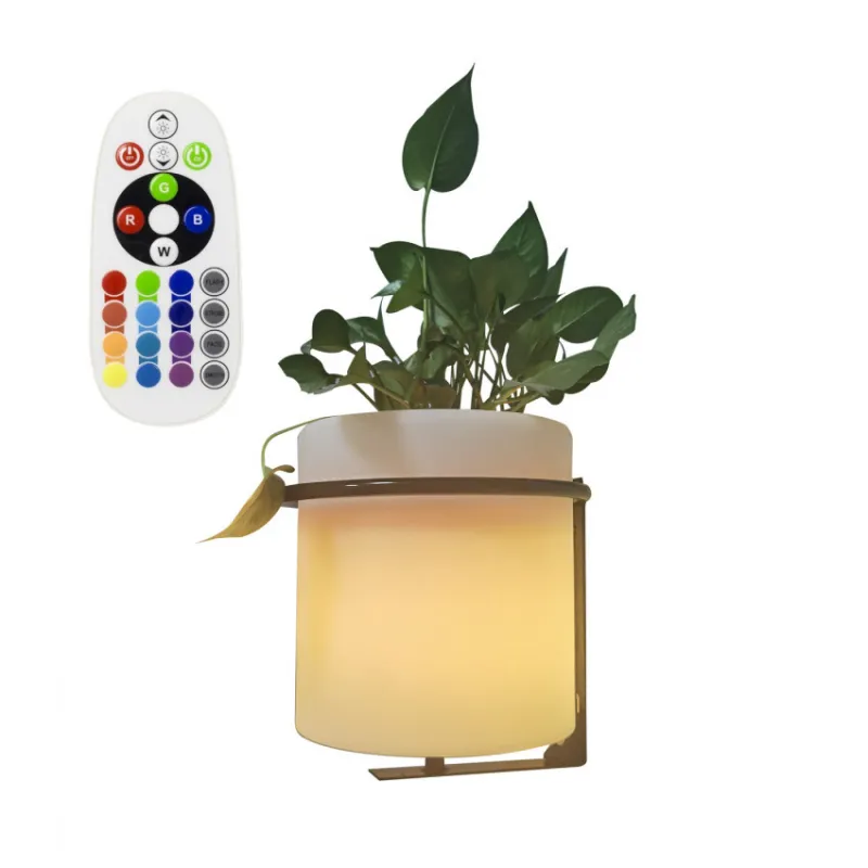 Jardinière étanche rgbw couleurs télécommande extérieur rechargeable nomade lumineux