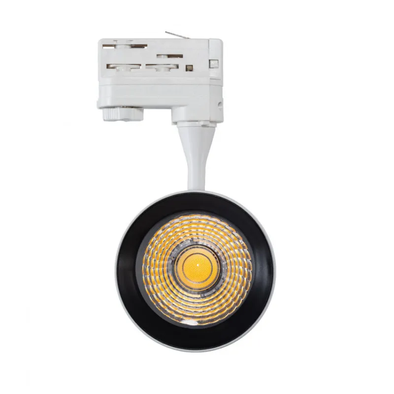 Projecteur led 30w blanc-24°-cri 80-3000lm-rail 3 allumages boutiques commerces