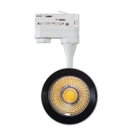 Projecteur led 30w blanc-24°-cri 80-3000lm-rail 3 allumages boutiques commerces