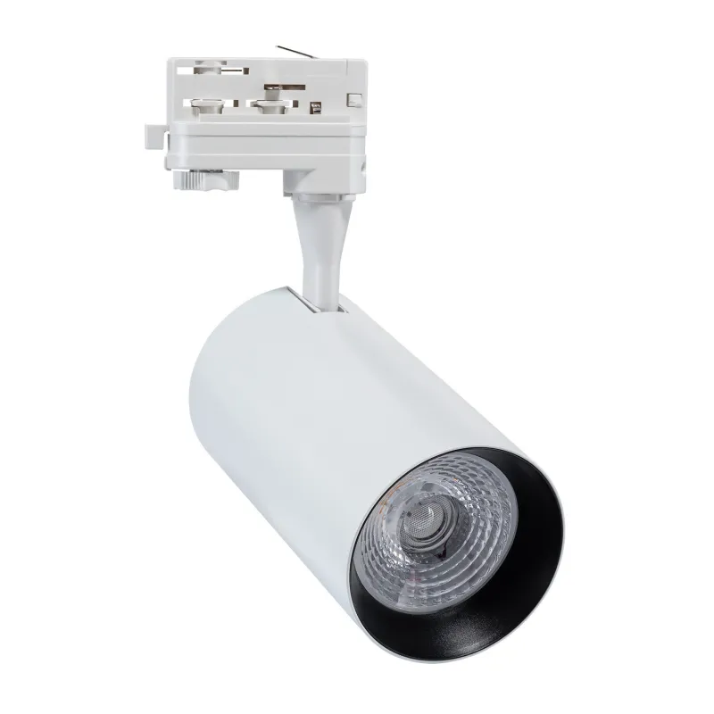 Projecteur led 30w blanc-24°-cri 80-3000lm-rail 3 allumages boutiques commerces