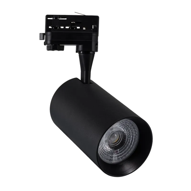 Projecteur led 30w noir-24°-cri 80-3000lm-rail 3 allumages boutiques commerces