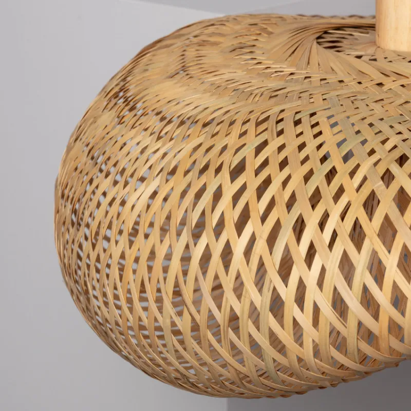 Suspension bambou culot e27 base bois suspendu 60cm