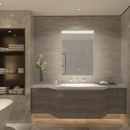 Miroir led 40w salle de bain décoration dressing rectangle 85cm ip44