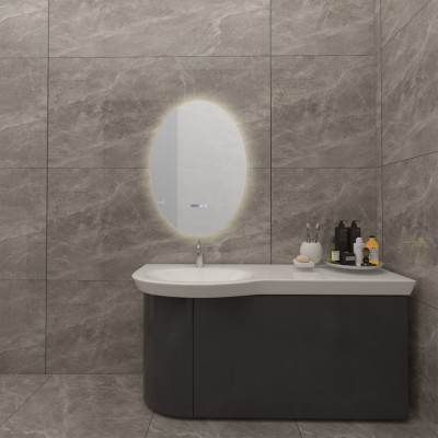 Miroir led 30w salle de bain décoration dressing ovale 50x70cm ip44