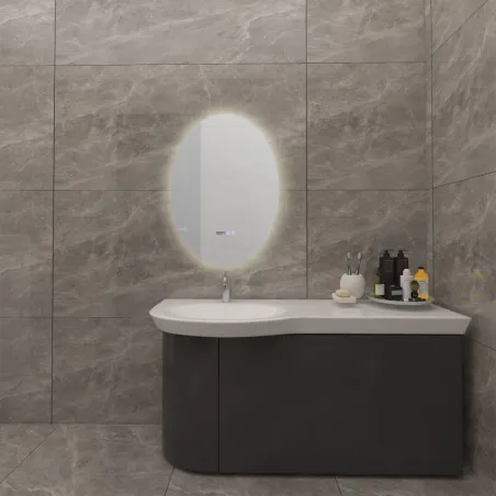 Miroir led 30w salle de bain décoration dressing ovale 50x70cm ip44