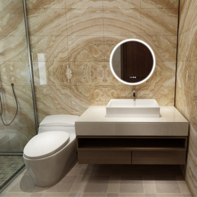 Miroir led 22w salle de bain décoration dressing rond 60cm ip44
