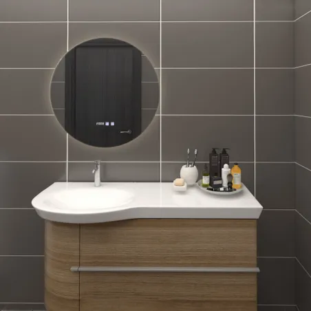 Miroir led 30w salle de bain décoration dressing rond 45cm ip44