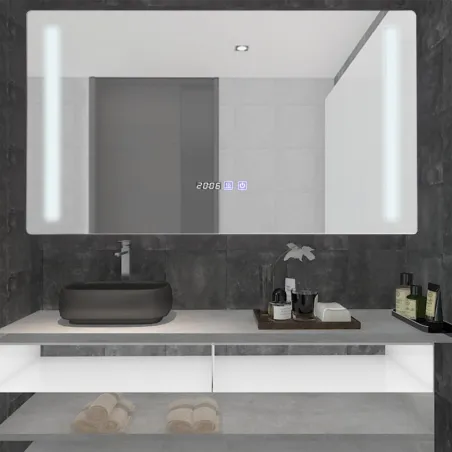 Miroir led 46w salle de bain décoration dressing rectangle 80cm ip44