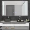 Miroir led 46w salle de bain décoration dressing rectangle 80cm ip44