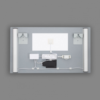 Miroir led 46w salle de bain décoration dressing rectangle 80cm ip44