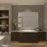 Miroir led 45w salle de bain décoration dressing rectangle 80cm ip44