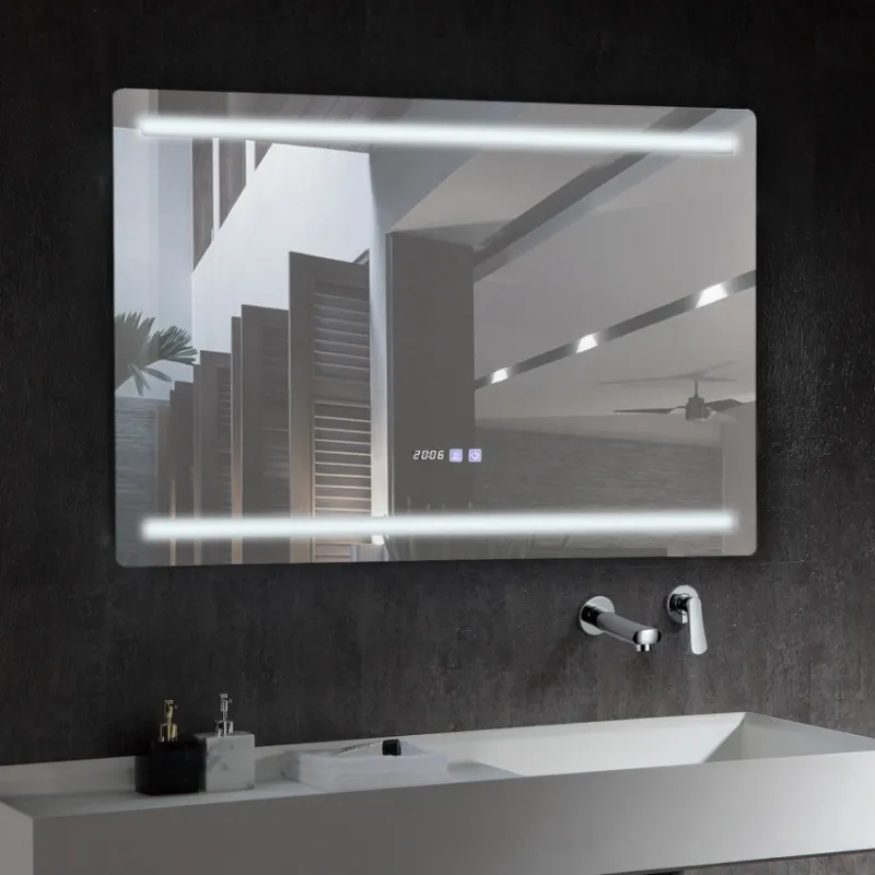 Miroir led 45w salle de bain décoration dressing rectangle 80cm ip44