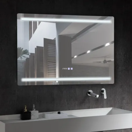 Miroir led 45w salle de bain décoration dressing rectangle 80cm ip44